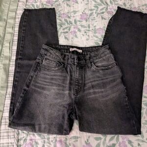 So Women's High Rise Straight Black Denim Jeans Size 1/25W